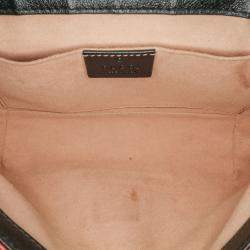 Gucci Beige/Black Mini GG Marmont Matelasse Leather Torchon Flap Crossbody