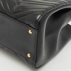 Gucci Black Matelasse Leather Small GG Marmont Tote