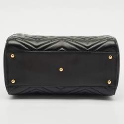 Gucci Black Matelasse Leather Small GG Marmont Tote