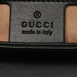 Gucci Black Matelasse Leather Medium GG Marmont Top Handle Bag