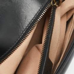 Gucci Black Matelasse Leather Medium GG Marmont Top Handle Bag