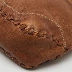 Gucci Brown Grained Leather Charlotte Whipstitch Hobo