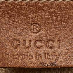 Gucci Brown Grained Leather Charlotte Whipstitch Hobo