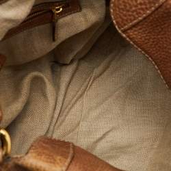 Gucci Brown Grained Leather Charlotte Whipstitch Hobo