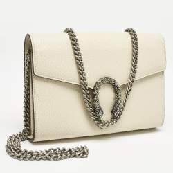 Gucci Off White Leather Dionysus Wallet on Chain