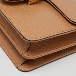 Gucci Beige Leather Dollar Interlocking G Flap Crossbody Bag