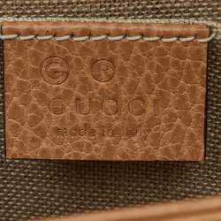 Gucci Beige Leather Dollar Interlocking G Flap Crossbody Bag