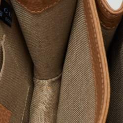 Gucci Beige Leather Dollar Interlocking G Flap Crossbody Bag