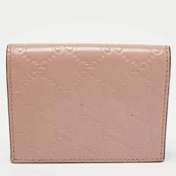 Gucci Blush Pink Microguccissima Leather Bow Card Case