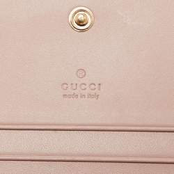 Gucci Blush Pink Microguccissima Leather Bow Card Case