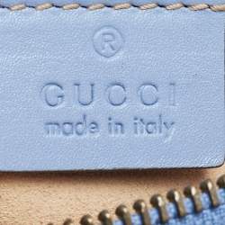 Gucci Blue Matelassé Leather Mini GG Marmont Camera Bag