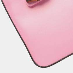 Gucci Pink Mini Calfskin Bamboo Top Handle Bag