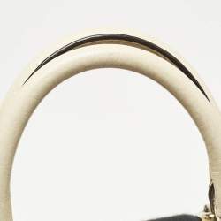 Gucci White Leather Vintage Web Medium Boston Bag