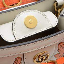Gucci Ivory Floral Leather Diana Bamboo Mini Shoulder Bag