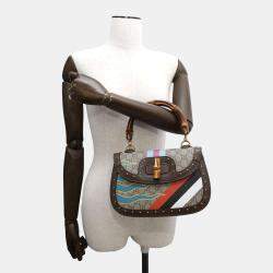 Gucci Multicolor Medium GG Supreme Bamboo 1947 Handbag