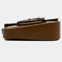 Gucci Brown GG Canvas Asymmetric Horsebit 1955 Shoulder Bag