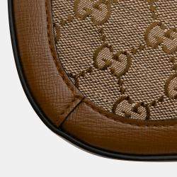 Gucci Brown GG Canvas Asymmetric Horsebit 1955 Shoulder Bag