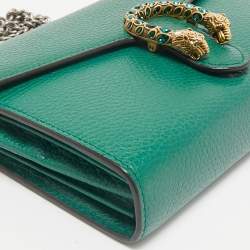 Gucci Green Leather Dionysus Wallet on Chain