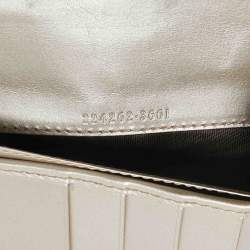 Gucci Metallic Grey GG Imprime Canvas Wallet on Chain