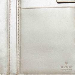 Gucci Metallic Grey GG Imprime Canvas Wallet on Chain