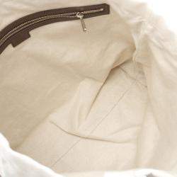 Gucci White Canvas Web Embossed Logo Tote