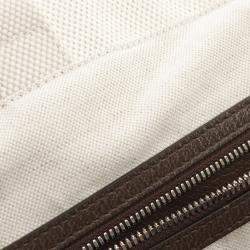 Gucci White Canvas Web Embossed Logo Tote