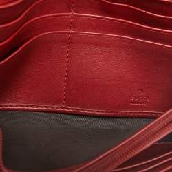 Gucci Red Microguccissima Patent Leather Nice Continental Wallet