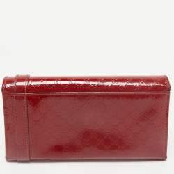 Gucci Red Microguccissima Patent Leather Nice Continental Wallet