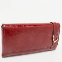 Gucci Red Microguccissima Patent Leather Nice Continental Wallet