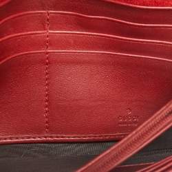 Gucci Red Microguccissima Patent Leather Nice Continental Wallet