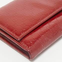 Gucci Red Microguccissima Patent Leather Nice Continental Wallet