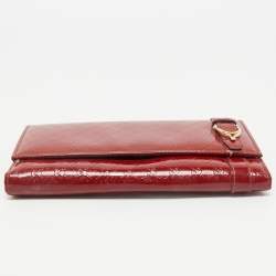 Gucci Red Microguccissima Patent Leather Nice Continental Wallet
