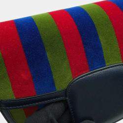Gucci Multicolor Velour Leather Horsebit 1955 Shoulder Bag