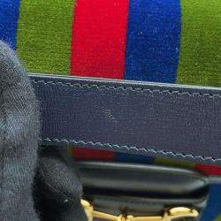 Gucci Multicolor Velour Leather Horsebit 1955 Shoulder Bag