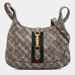 Gucci Balenciaga Brown The Hacker Project Small GG Supreme Web Jackie 1961