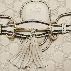 Gucci Off White Guccissima Leather Medium Emily Chain Shoulder Bag