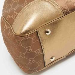 Gucci Bronze/Gold GG Fabric and Leather Princy Tote 