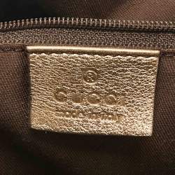 Gucci Bronze/Gold GG Fabric and Leather Princy Tote 