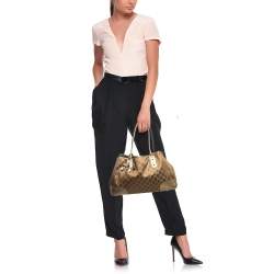 Gucci Bronze/Gold GG Fabric and Leather Princy Tote 