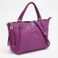 Gucci Fuchsia Pebbled Leather Soho Working Tote