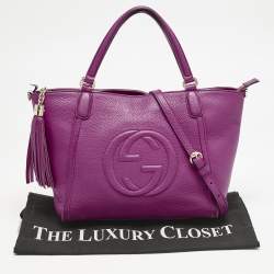 Gucci Fuchsia Pebbled Leather Soho Working Tote