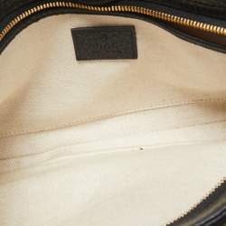 Gucci Black Guccissima Leather Emblem Chain Shoulder Bag