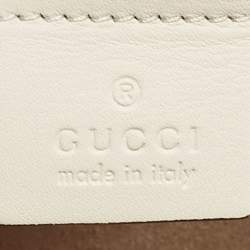 Gucci Black/White Watersnake Leather Small Web Chain Sylvie Shoulder Bag