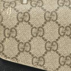 Gucci Black/Beige GG Supreme Canvas and Suede Small Dionysus Shoulder Bag