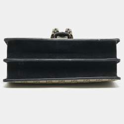 Gucci Black/Beige GG Supreme Canvas and Suede Small Dionysus Shoulder Bag
