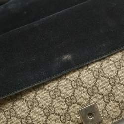 Gucci Black/Beige GG Supreme Canvas and Suede Small Dionysus Shoulder Bag