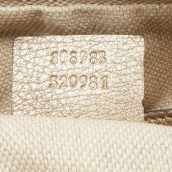 Gucci Metallic Beige Leather Medium Soho Chain Shoulder Bag