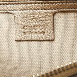 Gucci Metallic Beige Leather Medium Soho Chain Shoulder Bag