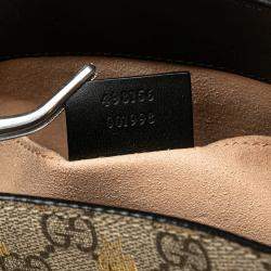 Gucci Brown Small GG Supreme Bee Padlock Tote