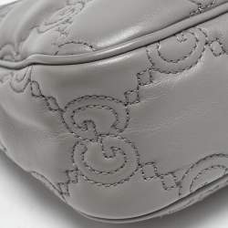 Gucci Grey GG Matelasse Leather Small Shoulder Bag
